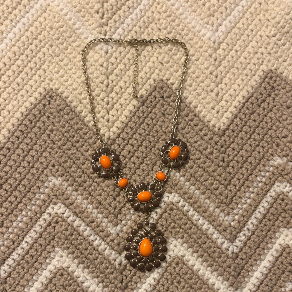 Elegant Orange Pendant Necklace
